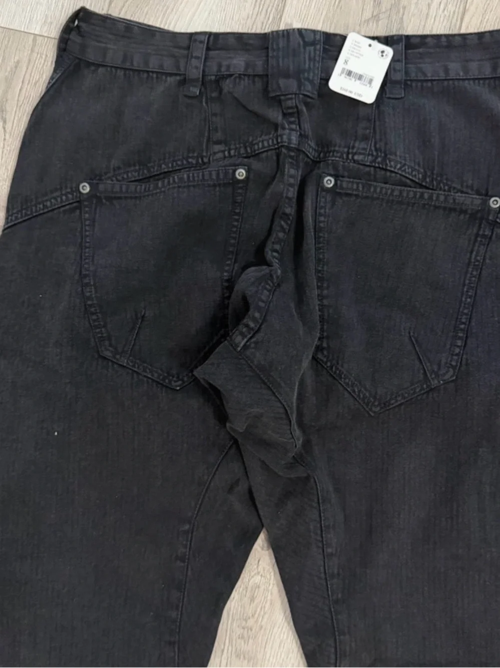 Free People Women’s NWT Black Cargo Jeans - Slim Fit size 8